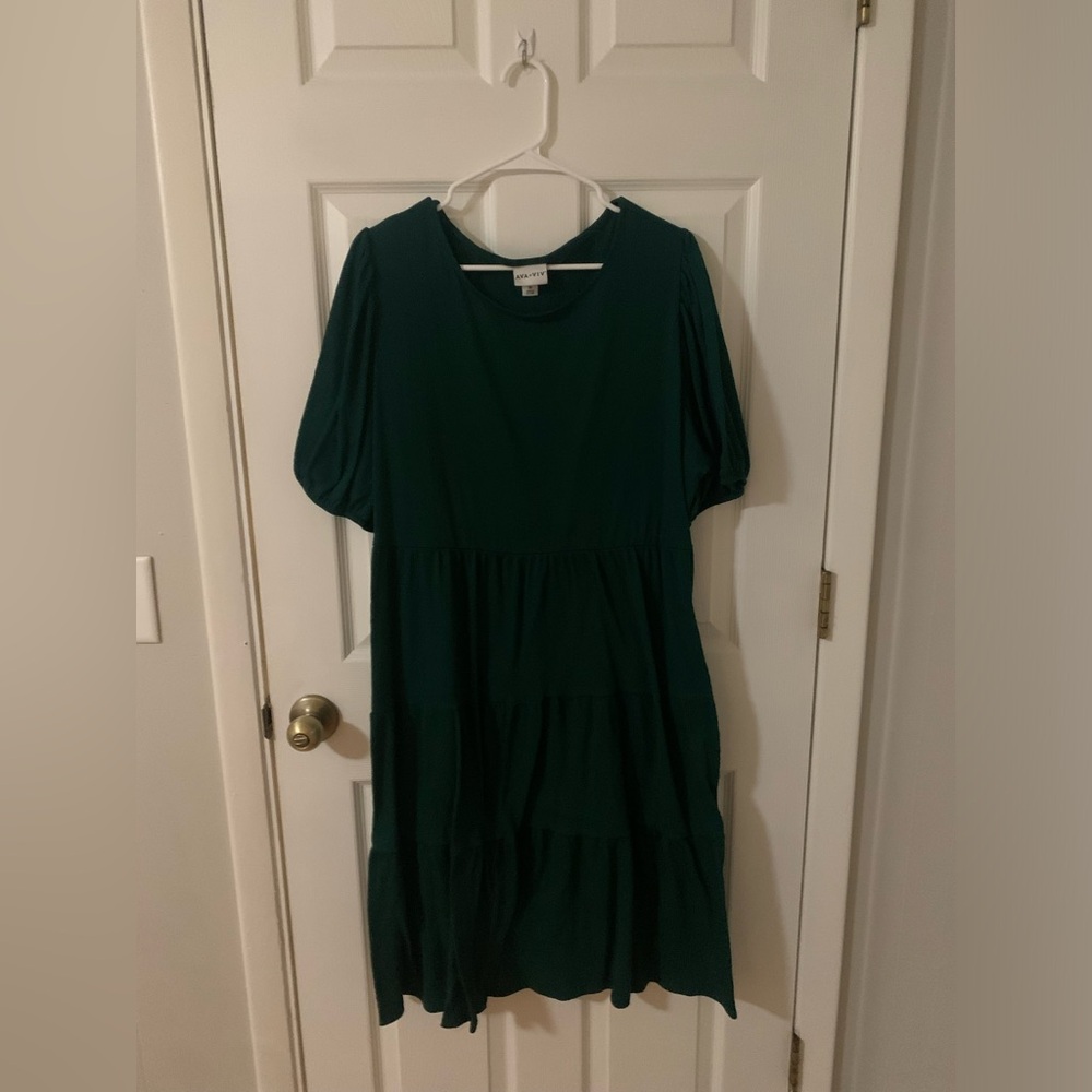 Ava & Viv 1X Green Dress